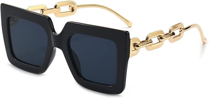 Gleyemor Trendy Oversized Square Sunglasses for Women, Retro Womens Luxury Large Sun Glasses UV40... | Amazon (US)