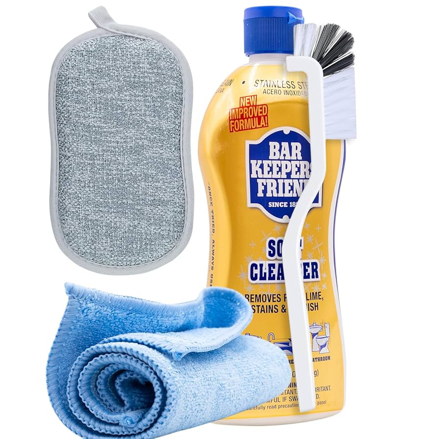 13 oz All-Purpose Soft Cleanser - Bar Keepers Friend - Bundled with Brush, Scrub Sponge, and Micr... | Amazon (US)