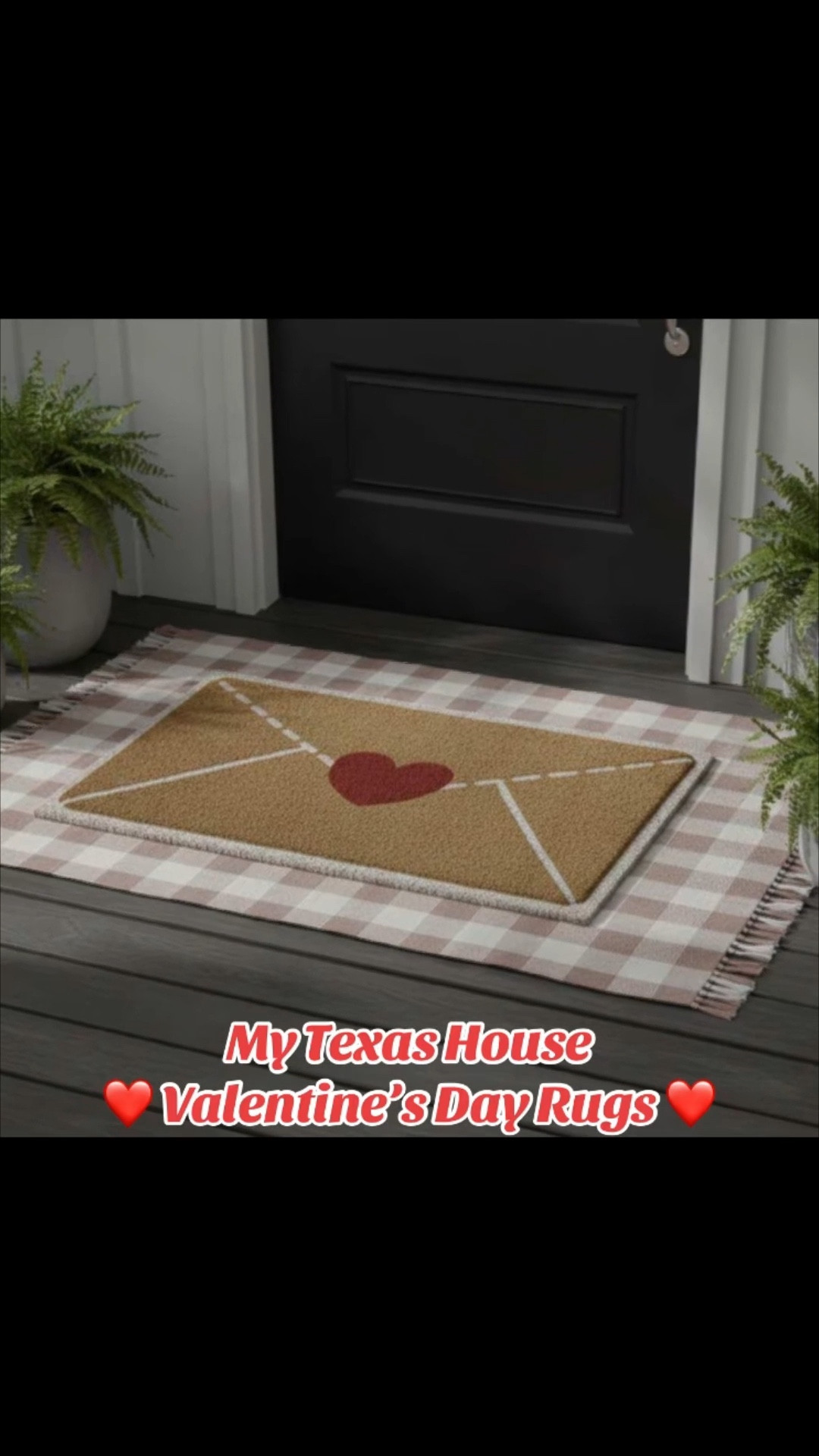 💌 Layered porch perfection for Valentine’s Day 💌 This heart envelope coir doormat adds the sweetest festive touch, and the pink gingham fringe rug underneath brings in that cozy, charming vibe. Simple, welcoming, and perfect for spreading the love right at the front door.

#ValentinesDecor #ValentinesPorch #FrontPorchDecor #PorchLayering #OutdoorRug #ValentinesDoormat #PinkDecor #GinghamStyle #CozyHome 