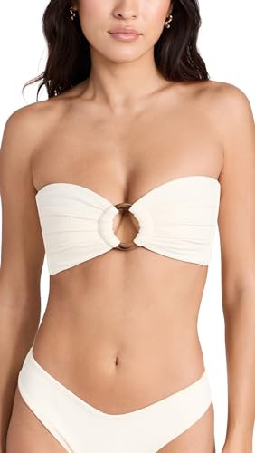 Montce Women's Tori Bandeau Bikini Top, Cream Rib, XS | Amazon (US)