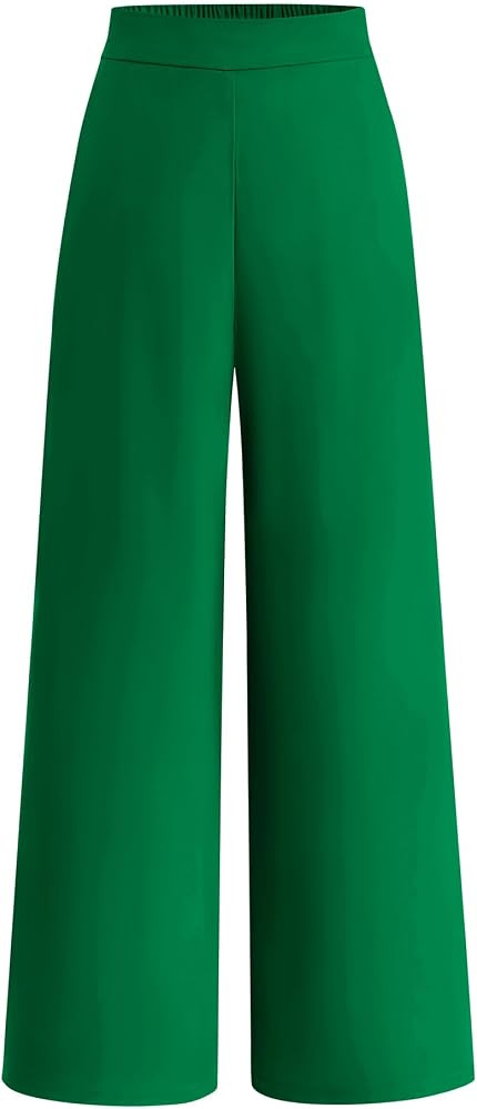 BTFBM Womens Wide Leg Pants Dressy Casual Elastic High Waisted Palazzo Business Lounge Trousers w... | Amazon (US)
