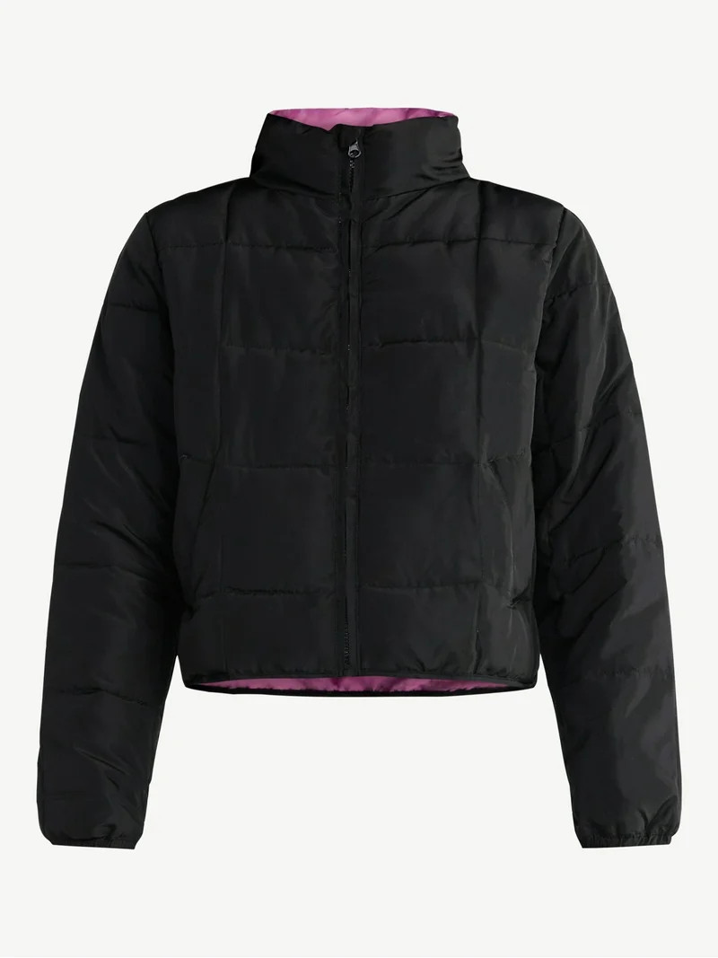 No Boundaries Packable Puffer Jacket, Women's and Women's Plus Sizes XS-4X - Walmart.com | Walmart (US)
