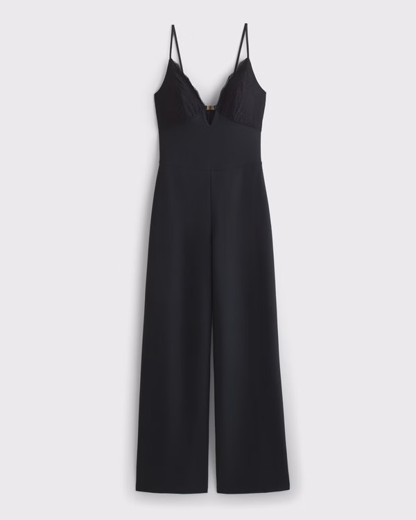 Hardware Lace-Trim Jumpsuit | Abercrombie & Fitch (US)