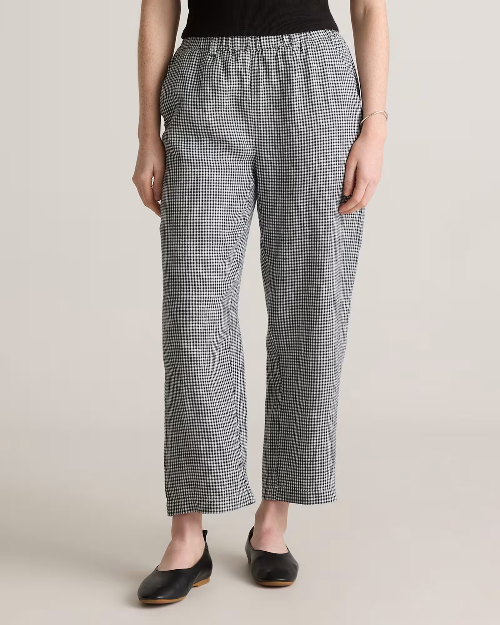 100% European Linen Pants in Classic Mini Gingham | Quince