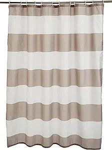 Amazon Basics Fabric Shower Curtain with Grommets and Hooks - 72 x 72 Inch, Large Light Brown, Be... | Amazon (US)