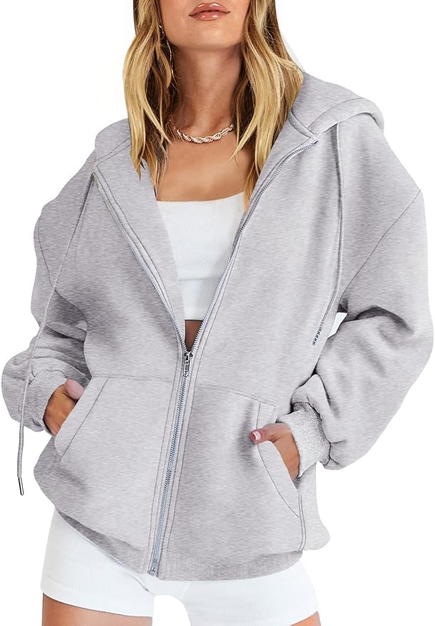 ANRABESS Women's Oversized Zip Up Hoodies Sweatshirts Y2K Clothes Teen Girl Fall Casual Drawstrin... | Amazon (US)