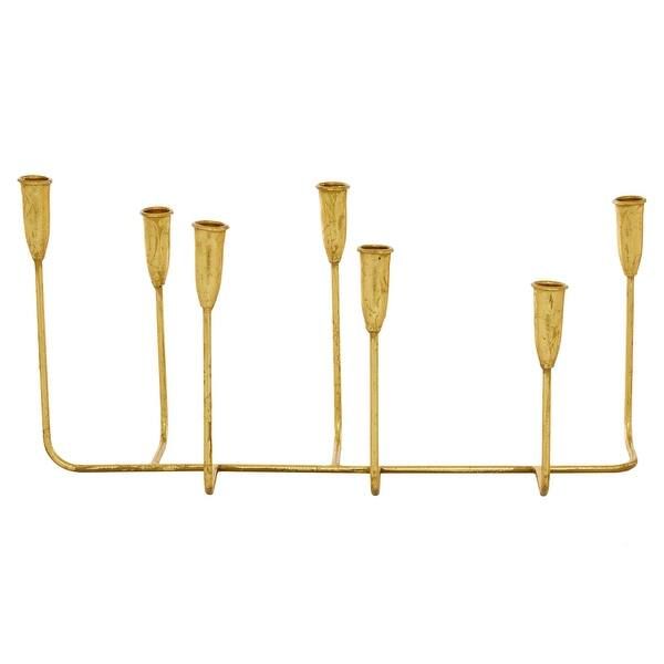 Gold Metal Contemporary Candle Holder - 21 x 7 x 10 - Overstock - 32140788 | Bed Bath & Beyond