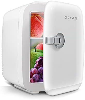 CROWNFUL Mini Fridge, 4 Liter/6 Can Portable Cooler and Warmer Personal Refrigerator for Skin Car... | Amazon (US)