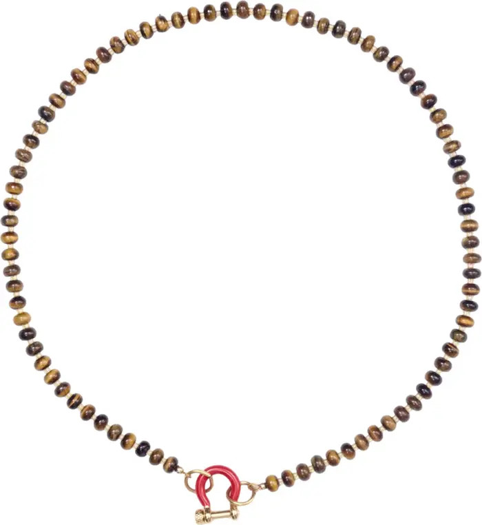 SHOP SPICY DAN Garth Tiger Eye Gold Plated Necklace | Nordstrom | Nordstrom