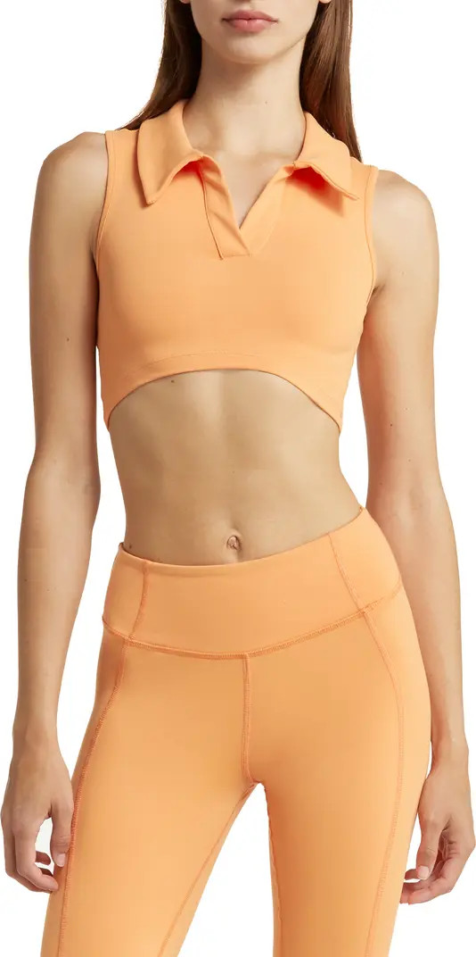 Fearless Back Cutout Crop Polo | Nordstrom