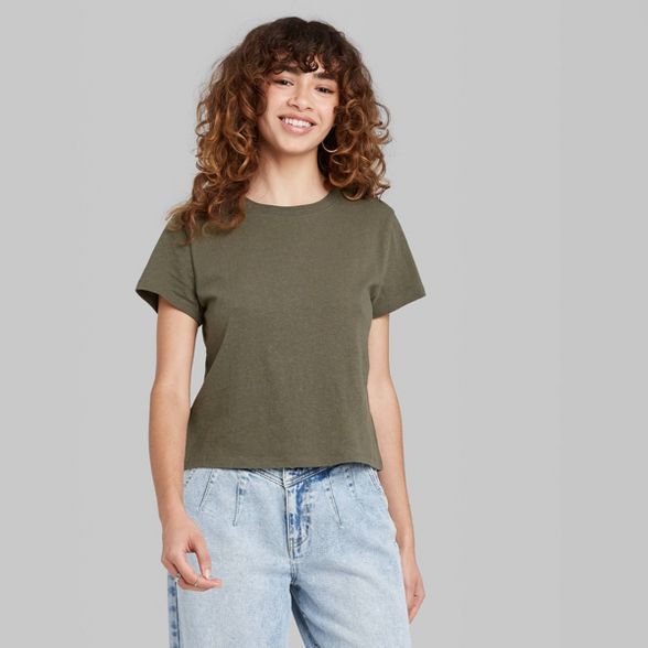 Women's Short Sleeve Shrunken Boxy T-Shirt - Wild Fable™ | Target