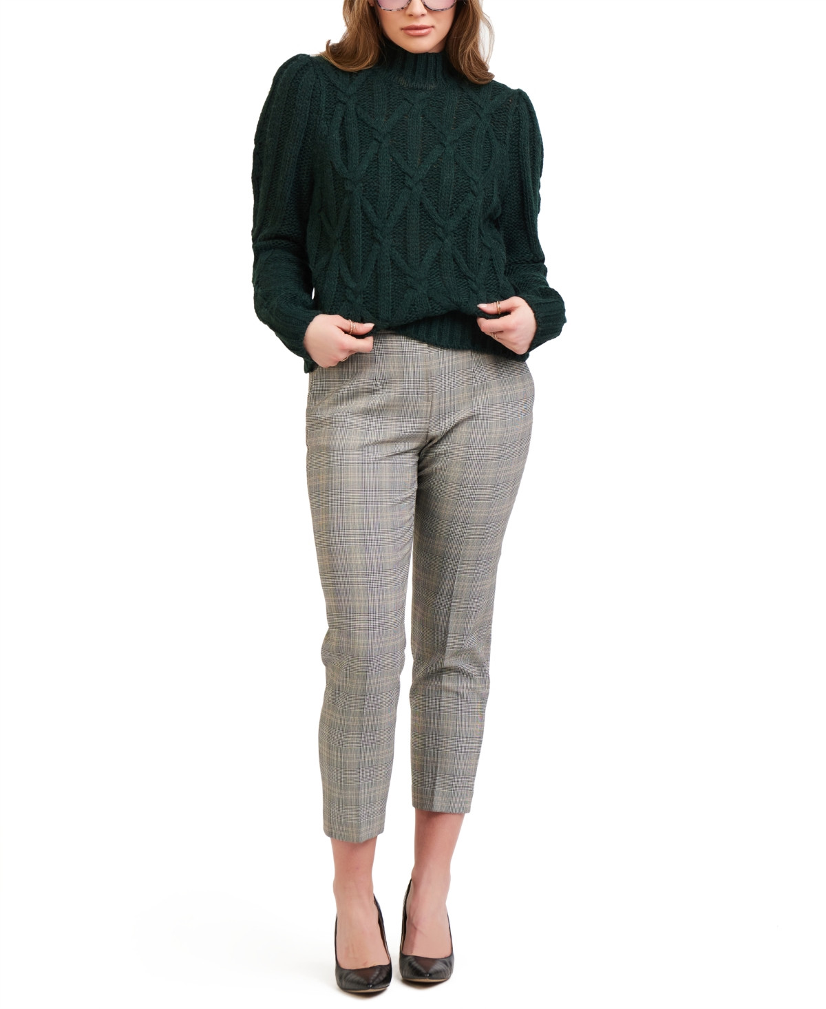 Black Tape Cotton Plaid Pants | Macys (US)