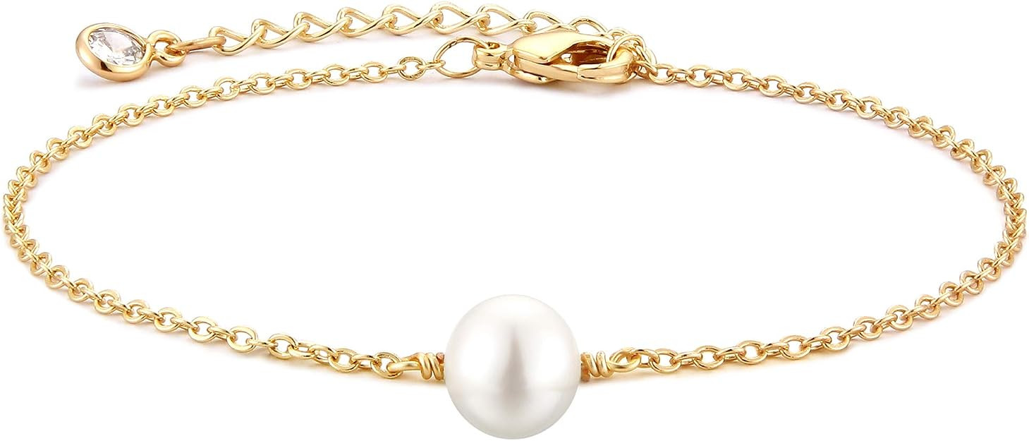 MEVECCO Bracelet for Women 14K Gold Plated Dainty Chain Simple Jewelry Cute Handmade Minimalist f... | Amazon (US)