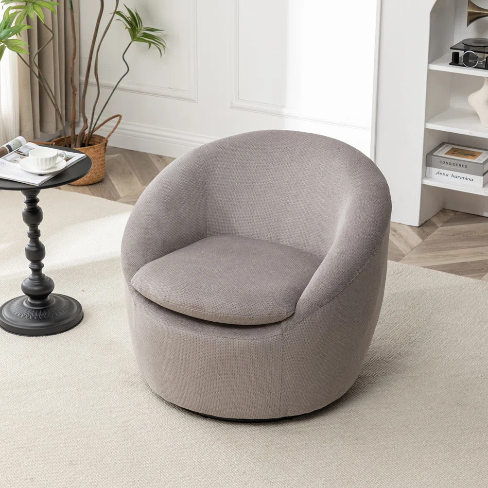 Modern Teddy Boucle Fabric Barrel Chair | Wayfair North America