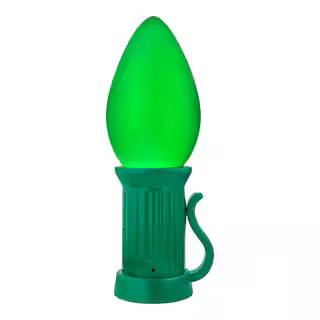 3 ft. Battery Operated LED Jumbo Green Bulb Holiday Yard Decoration | The Home Depot
