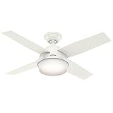 Hunter Dempsey Indoor Ceiling Fan with LED Light and Remote Control, 44", White | Amazon (US)