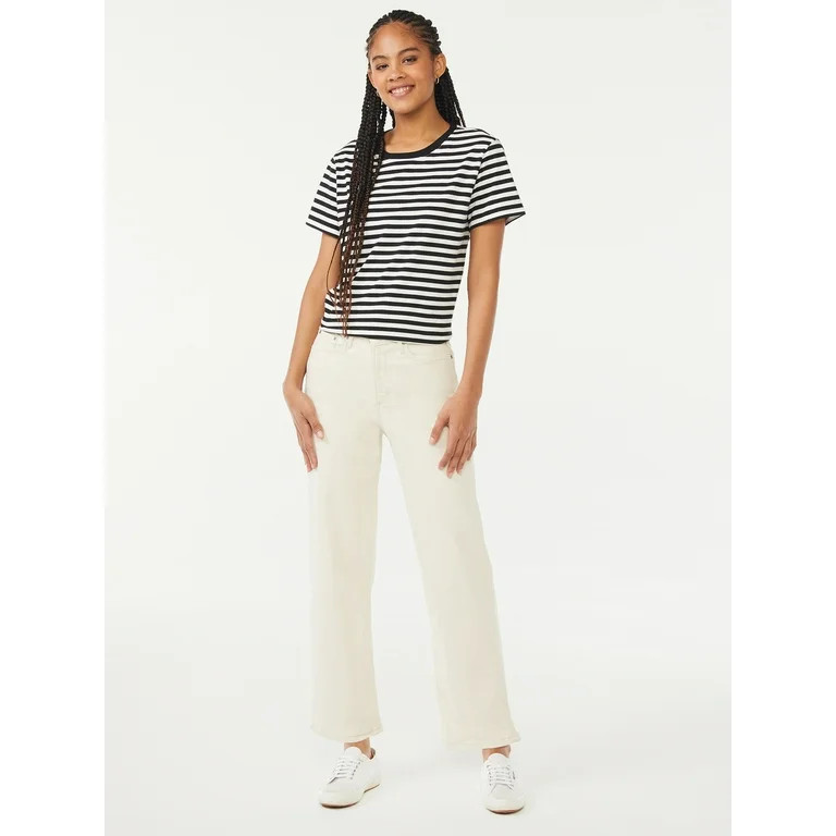 Free Assembly Women's High Rise Cropped Straight Jeans | Walmart (US)