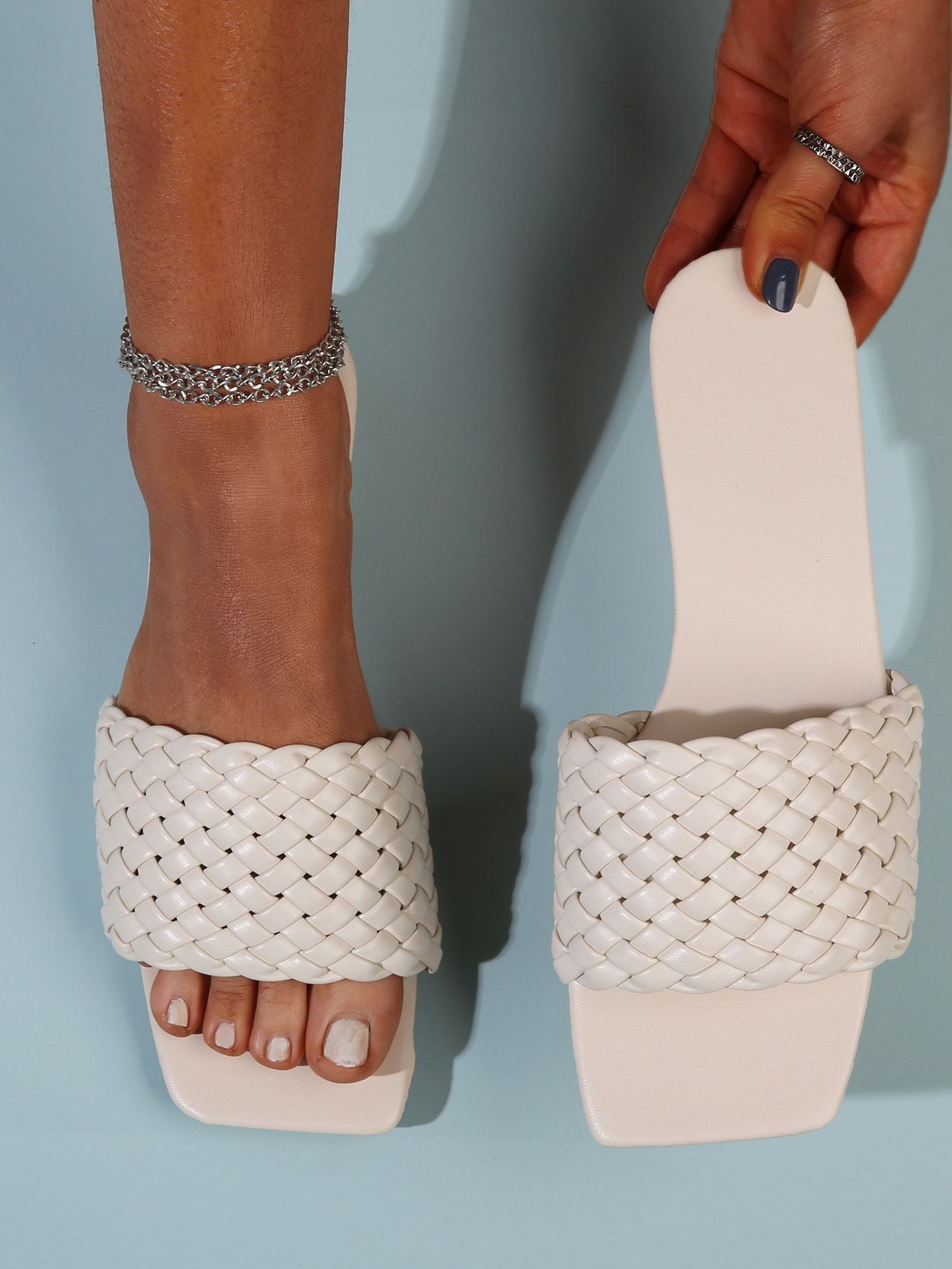 Solid Braided Slide Sandals | SHEIN