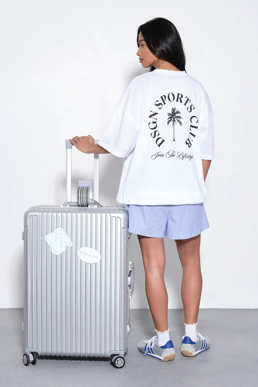 White DSGN Studio Palm Print Oversized T-Shirt | Boohoo | Boohoo.com (UK & IE)