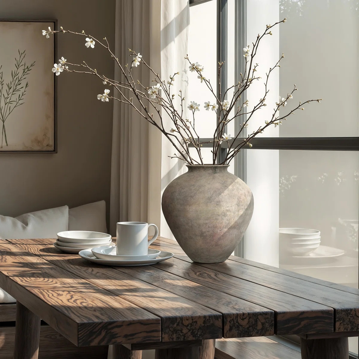 Rustic Ceramic Vase, Terracotta Pot Home Decor with Earthy Gray-Brown Finish, Multi Shape & Size ... | Wayfair North America