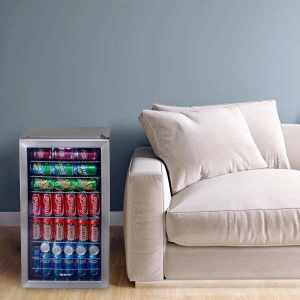 Newair 126 Can Freestanding Beverage Fridge in Stainless Steel with Adjustable Shelves | Wayfair Professional