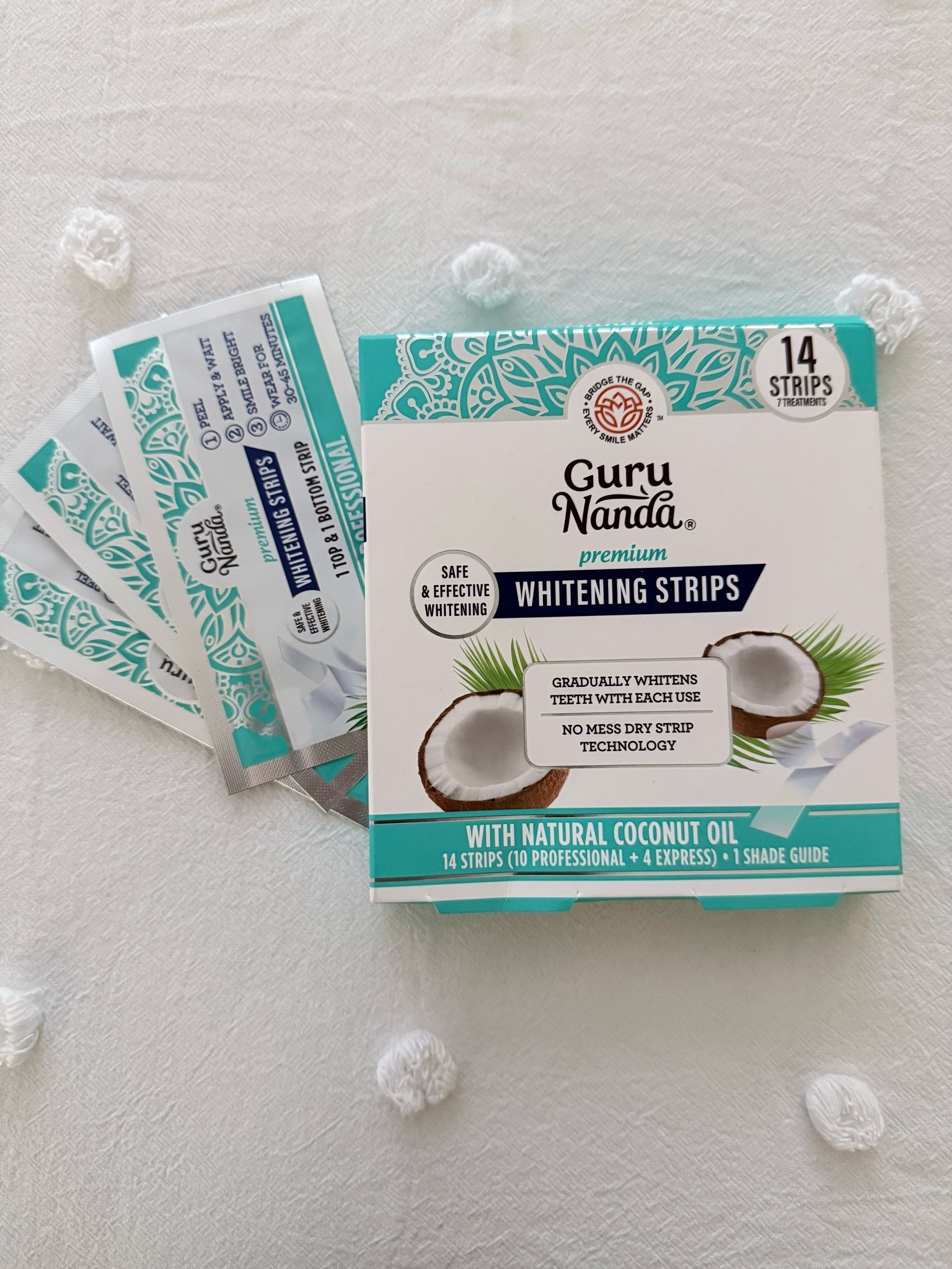 GuruNanda Teeth Whitening Strips Kit from Amazon. Just under $10 and they really work.

#LTKSeasonal #LTKselfcare #LTKBeauty