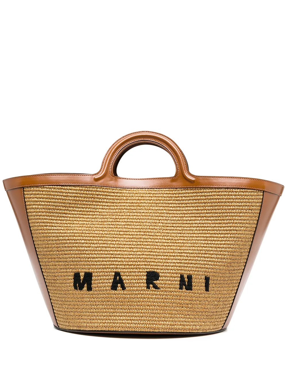 Marni logo-embroidered Raffia Tote Bag - Farfetch | Farfetch Global