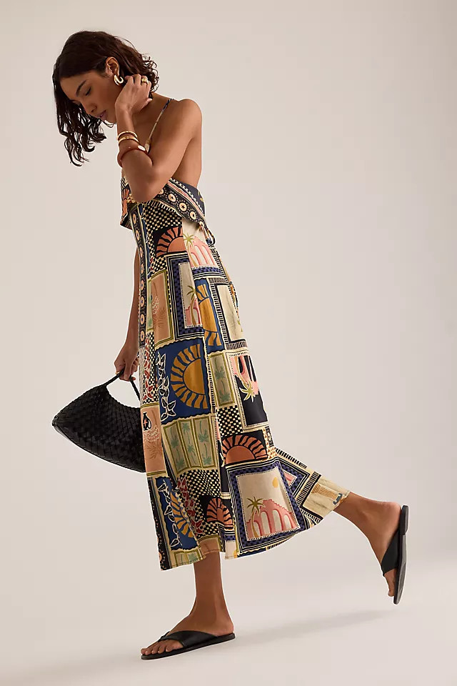 By Anthropologie Lia Linen-Blend Beaded Strap Midi Dress | Anthropologie (US)