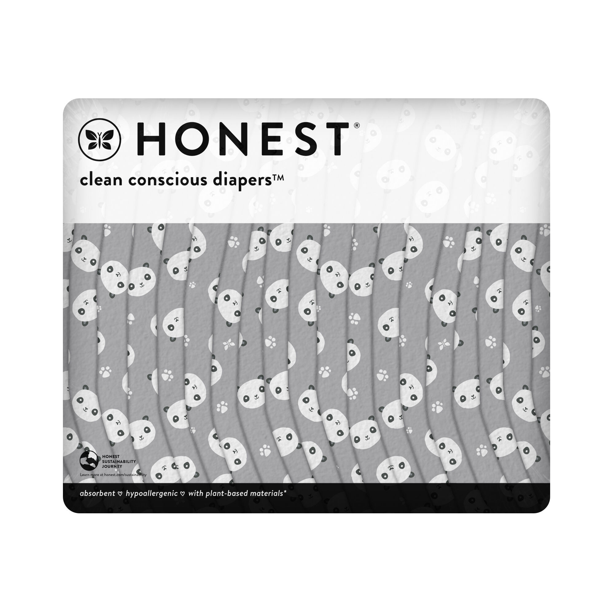 Clean Conscious Diaper, Pandas, Size NB | The Honest Company