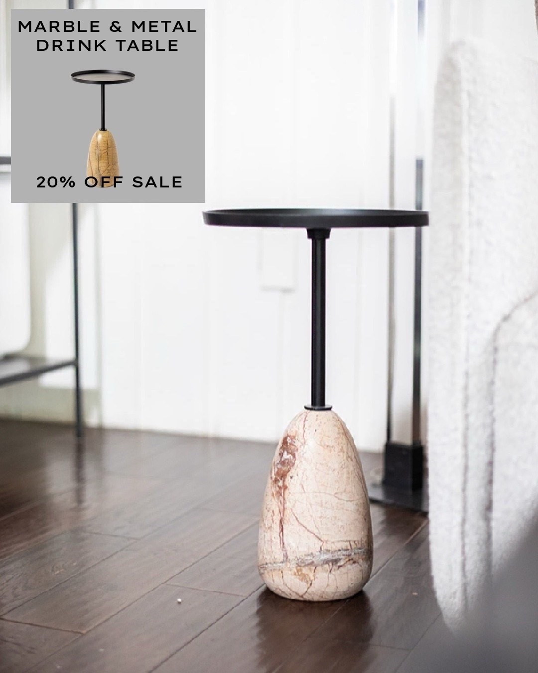 This marble + metal drink table is one of my favorite little accents 🤍
Perfect next to a chair or sofa, adds just the right amount of contrast, and it’s currently 20% off. Linked here.

#LTKHome #LTKSaleAlert