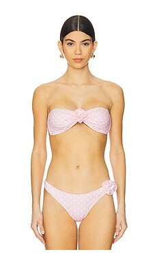 Bananhot Nami Bikini Top in Peach Polka from Revolve.com | Revolve Clothing (Global)