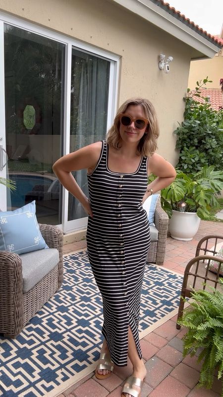 Save 35% with my link for this great transitional dress. Wear it with boots and a sweater right now, and wear it all summer long like this. Running big! Size down. Wearing a medium here. Vacation dress 

#LTKsalealert #LTKtravel #LTKmidsize