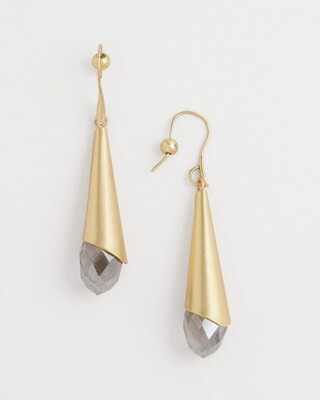 No Droop™ Gold Tone Stone Drop Earrings | Chico's