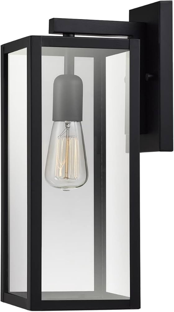 Globe Electric 44176 1-Light Outdoor Indoor Wall Sconce, Matte Black, Glass Panes, Weather Resist... | Amazon (US)