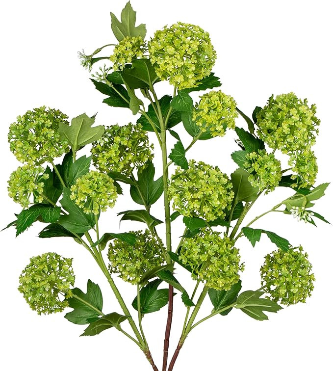 DILATATA Faux Hydrangea Flowers 31" Green Artificial Hydrangea Spray with 5 Flower Heads, 3 Per B... | Amazon (US)