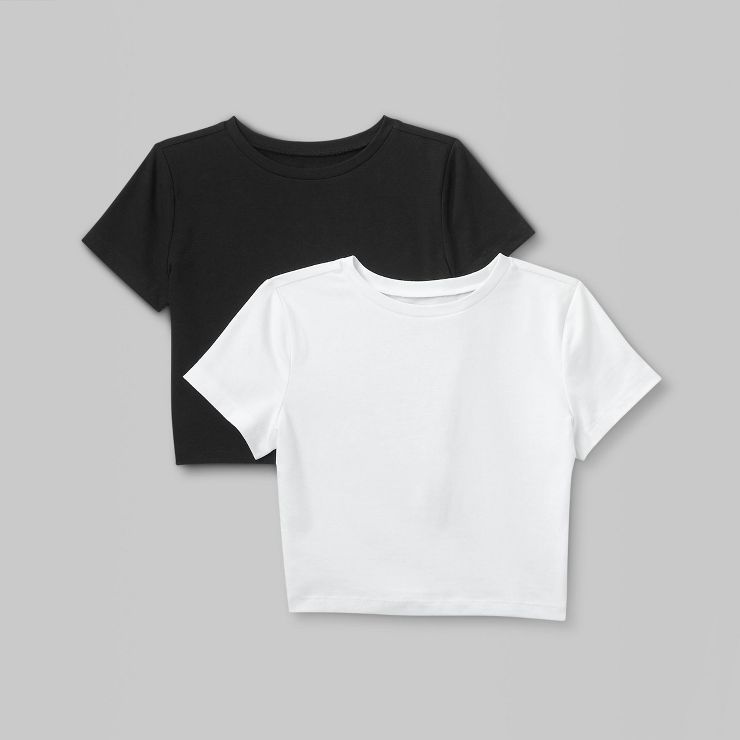 Women's Short Sleeve Cropped 2pk Bundle T-Shirt - Wild Fable™ | Target