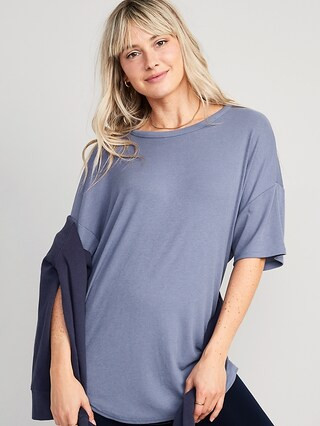 UltraLite Rib-Knit Tunic T-Shirt for Women | Old Navy (US)