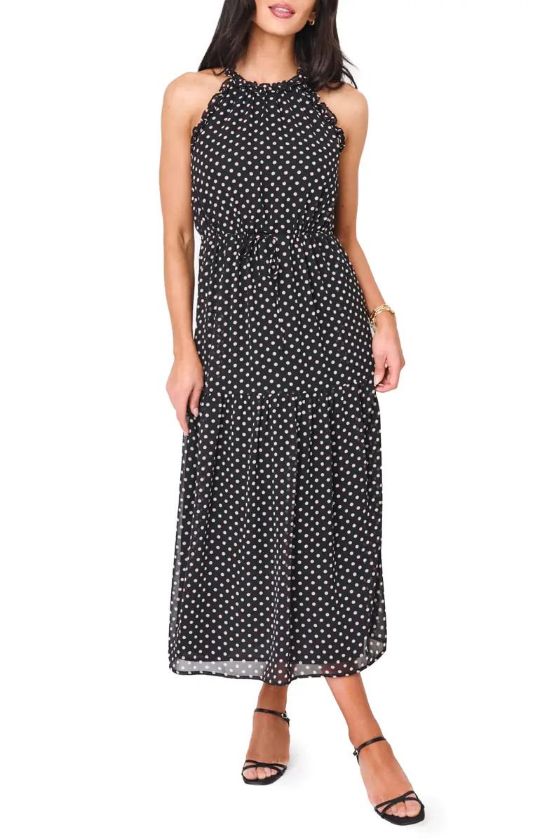 Khloe Polka Dot Ruffle Chiffon Dress | Nordstrom
