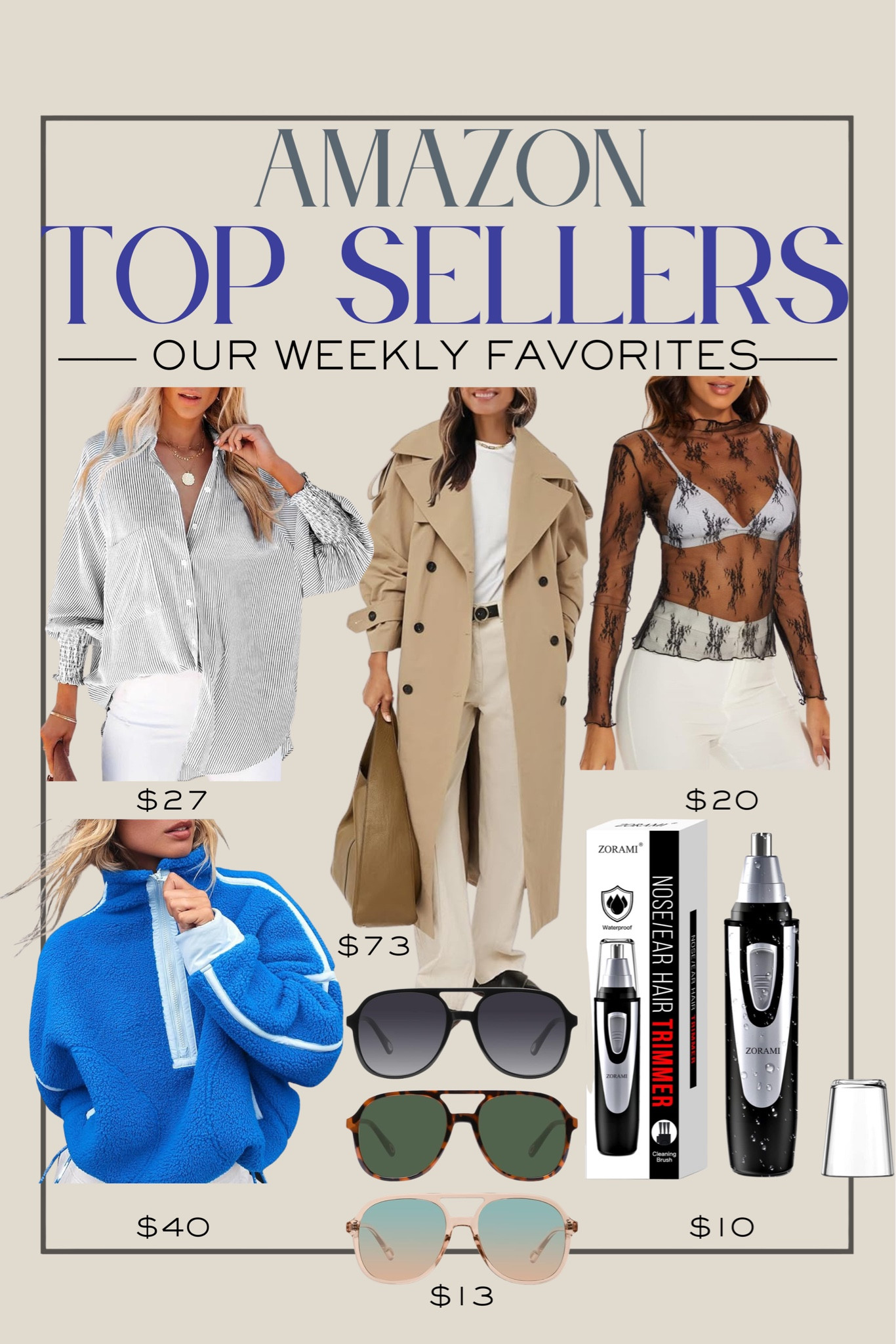 Our weekly favorites from Amazon! I love the trench coat and the aviator sunnies were so perfect for Mexico! 

Top sellers, amazon fashion, aviators, amazon style, betterwithchardonnay, Steph Joplin 

#LTKbeauty #LTKstyletip #LTKMostLoved