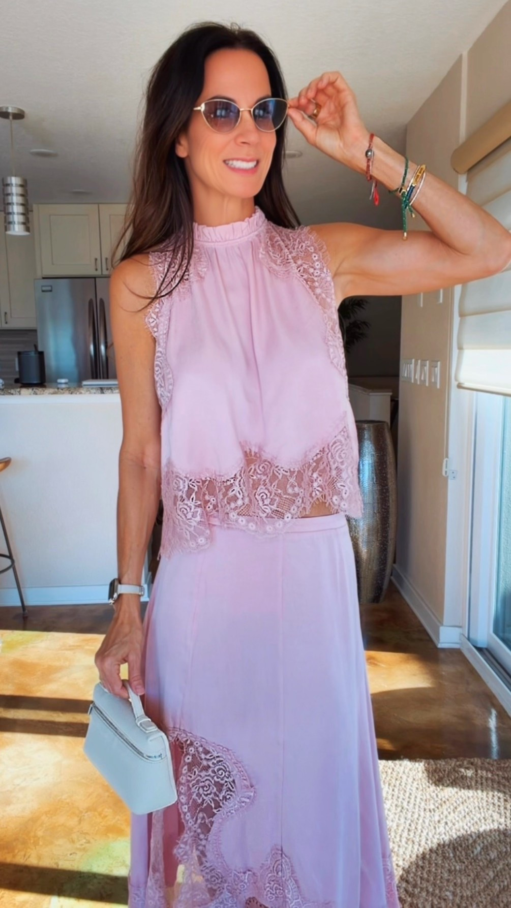 Pink, lace, silk… and just enough main character energy to make Cinderella question her wardrobe. 💕✨

I’m convinced every woman needs one outfit that makes her instantly stand a little taller, and this one is exactly that. The lace detailing, the dreamy silk, the flowy silhouette… she’s feminine, elegant, chic, and somehow still effortless.

This is one of those outfits that doesn’t need much styling because the outfit is the statement. I kept the accessories simple and let this gorgeous set do all the talking.

If you hear glass slippers clicking… mind your business. 😂👠

Wearing size 2

#nicolecoleestyle #summerstyle #quietluxury #elevatedstyle #lacefashion

#LTKdayinmylife #LTKgrwm #LTKootd