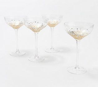 Artland Ambrosia Set of 4 Champagne Coupe Glass es | QVC