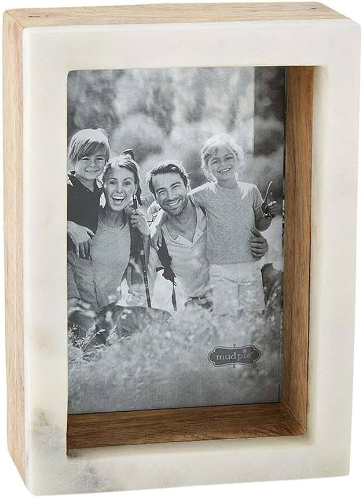 Mud Pie 5 X 7 WOOD MARBLE SHADOW FRAME, multi (46900400L) | Amazon (US)