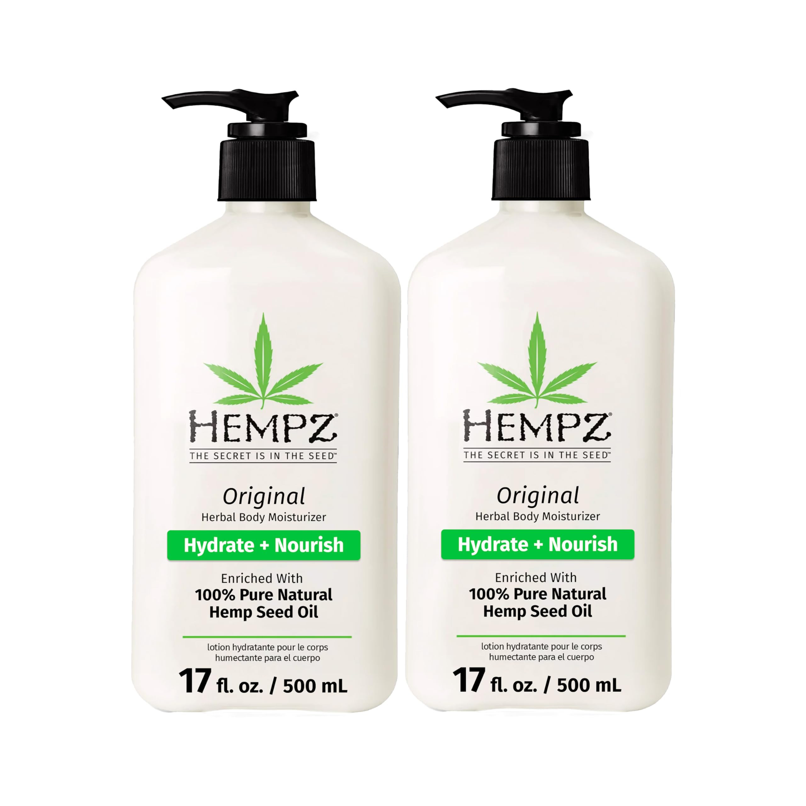 Hempz Original, Natural Hemp Seed Oil Body Moisturizer with Shea Butter & Ginseng, Pure Herbal Sk... | Amazon (US)
