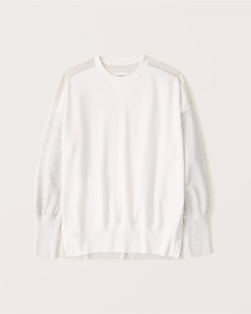 Split-Hem Tunic Colorblock Crew Sweatshirt | Abercrombie & Fitch (US)