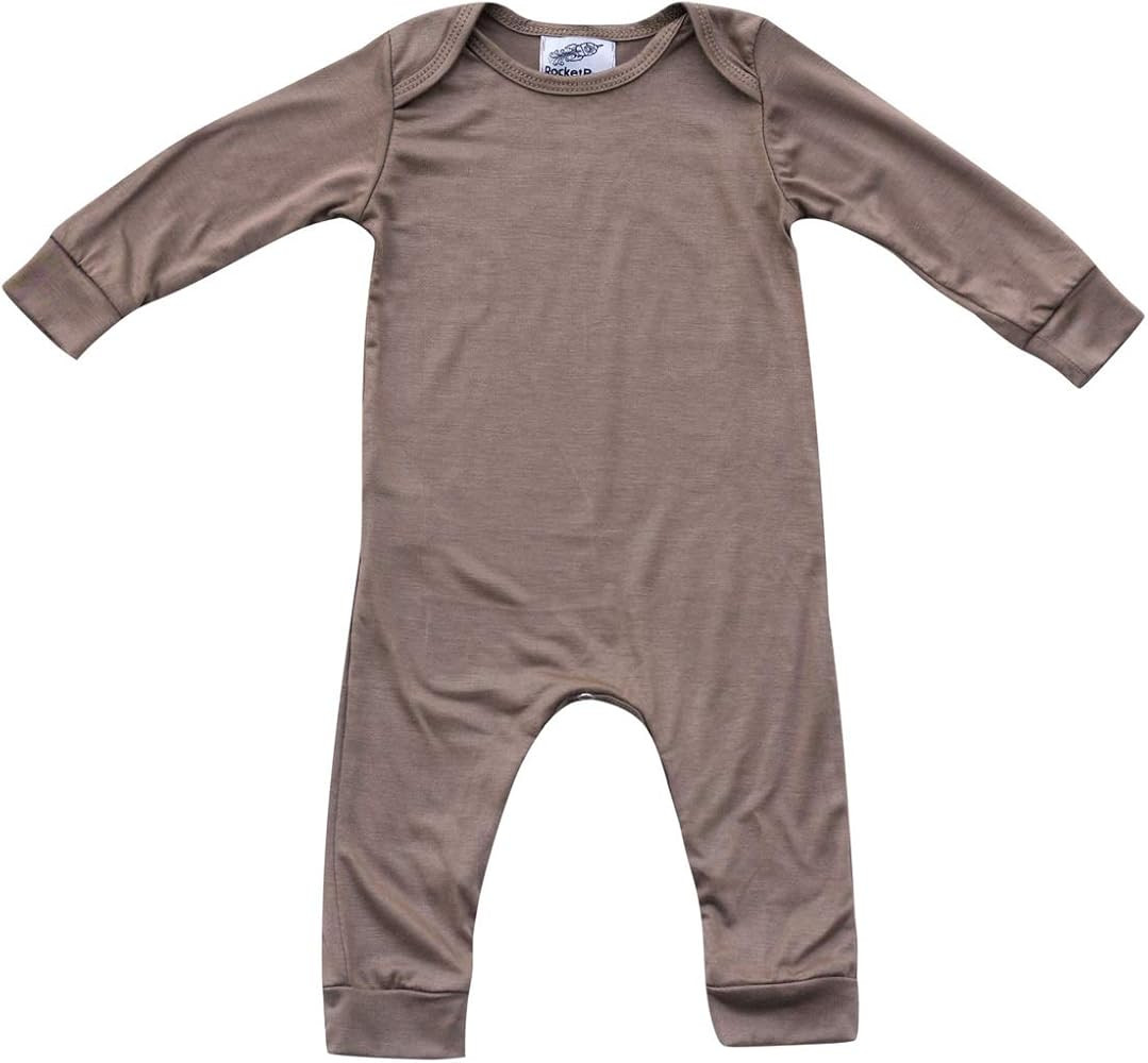 Plain Silky Long Sleeve Baby Romper | Amazon (US)