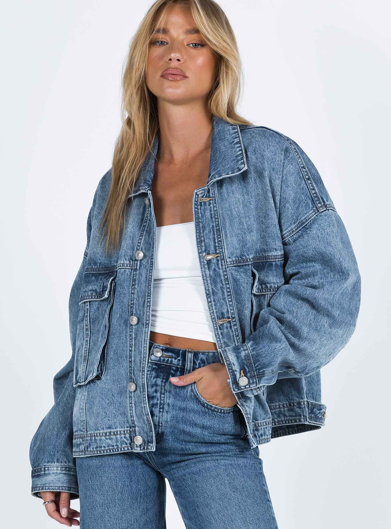 Kier Oversized Denim Jacket | Princess Polly US