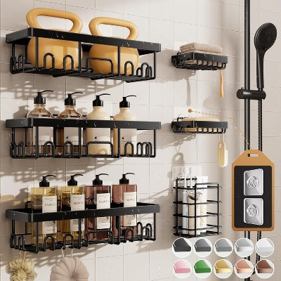 Attop Rustproof & Waterproof Shower Caddy 6-Pack, No Drilling Adhesive Shelves Rack with Soap Holder | Target