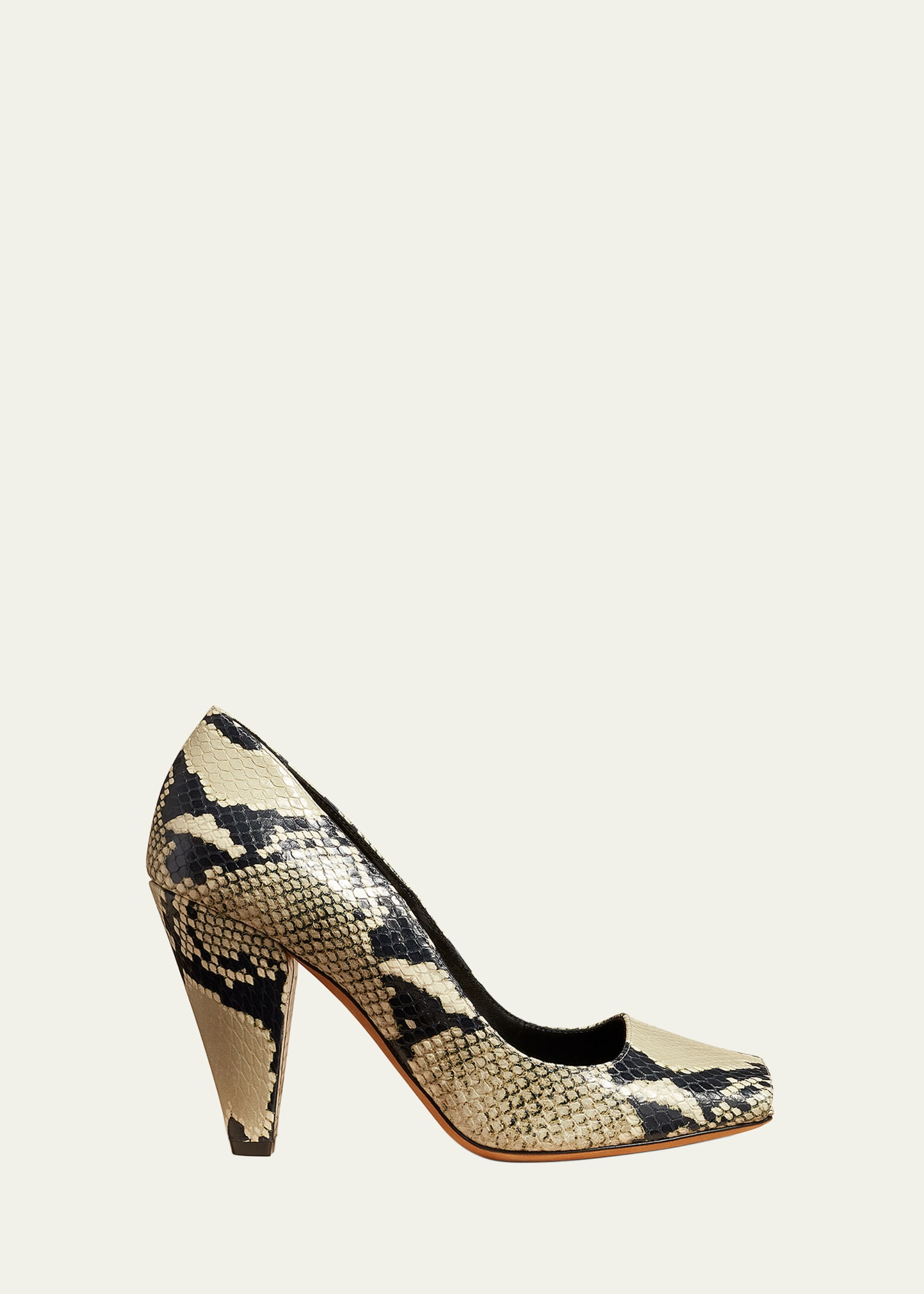 Khaite Cedar Snake-Embossed Modern Pumps | Bergdorf Goodman