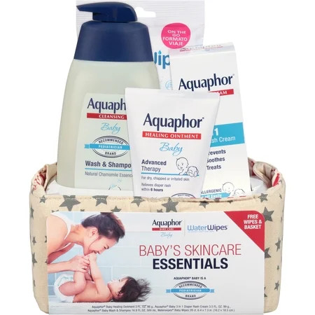 Aquaphor Baby Skincare Essentials With WaterWipes, 4 Piece Baby Gift Set | Walmart (US)