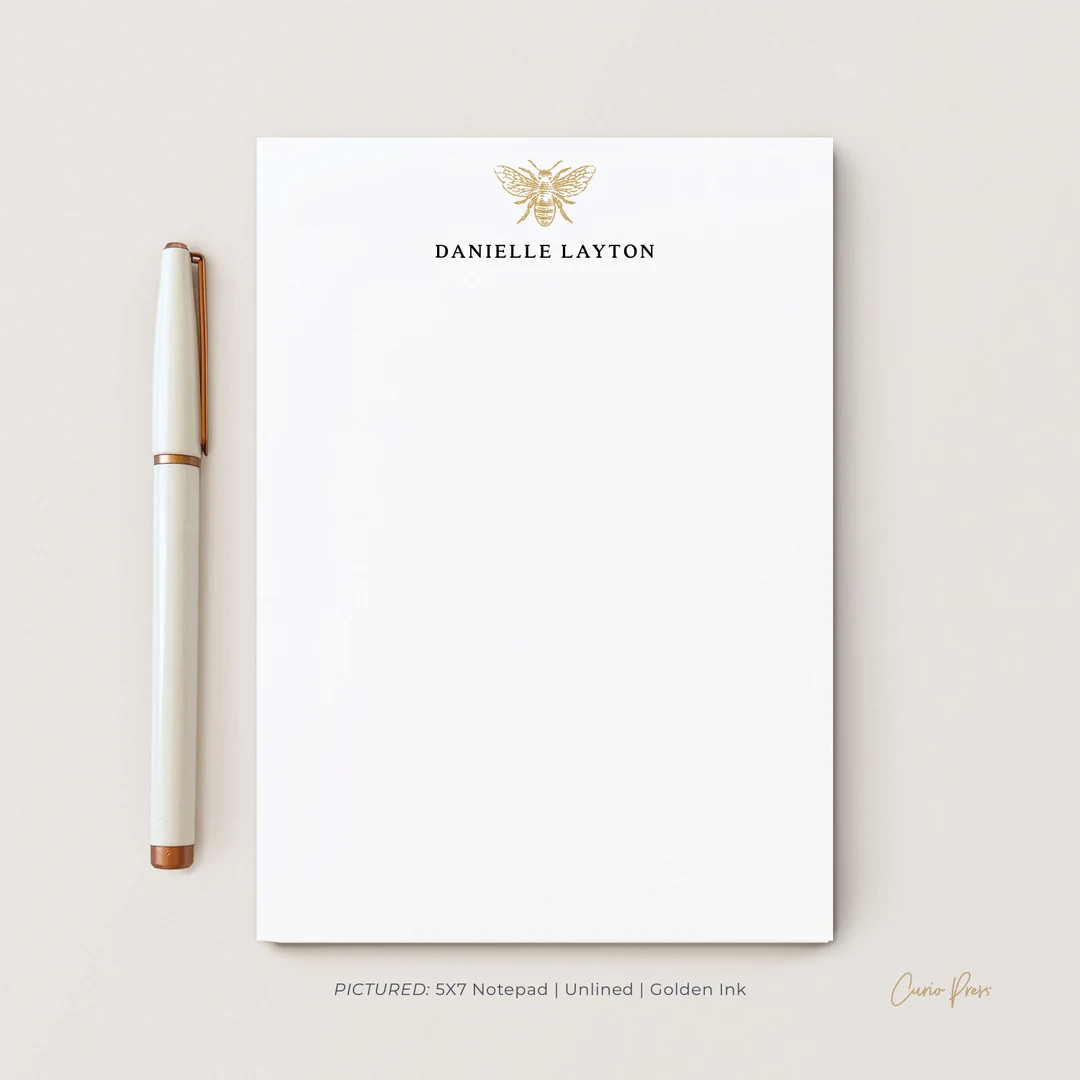 Personalized Bee Notepad BEE NOTEPAD Stationery / - Etsy | Etsy (US)